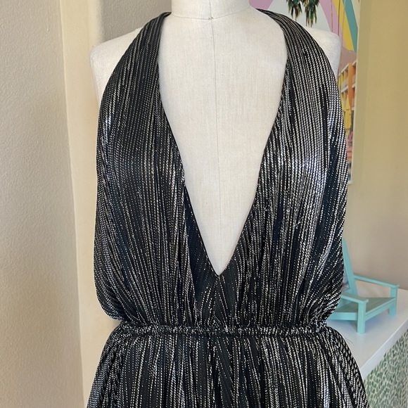 Trisha wore in NYC - SAINT LAURENT Paris Open Back Halter Dress - Picture 2 of 14